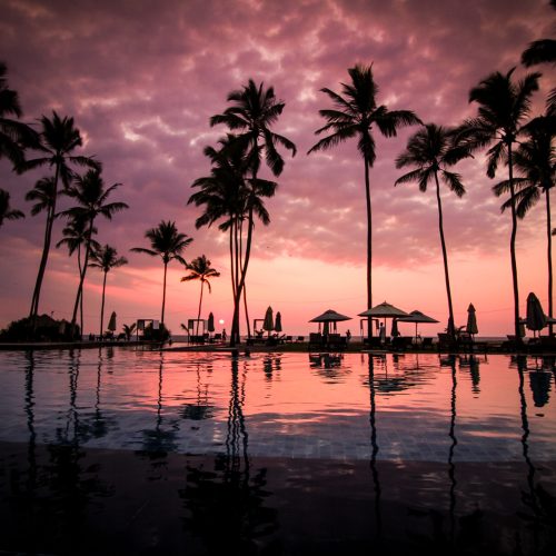Beachfront hotel swimming pool in Negombo